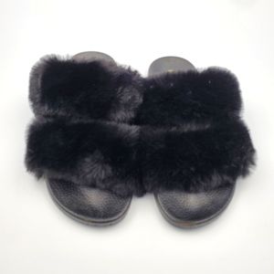 Bamboo Black Fur Sandles